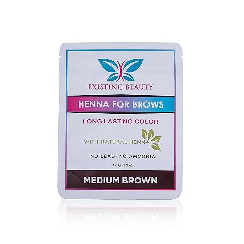 Miniatura 10 de Tinte de henna de cejas marrón claro para color de cejas, kit profesional de cejas de henna que incluye instrucciones de uso y tazón de mezcla, 3