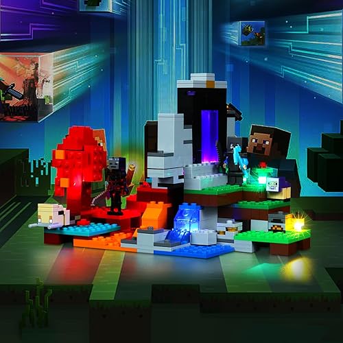 Miniatura 3 de Hilighting Kit de luz LED mejorado para Lego Minecraft The Ruined Portal Building Toy, compatible con Lego 21172 (modelo no incluido)
