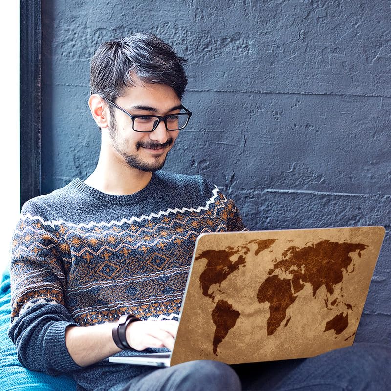 Image of Galaxsia World Map D11 Full Body Vinyl Laptop Skin /Sticker /Cover Upto 15.6 Inches Laptops Laminated-Removable-HD Quality Compatible for Hp-Dell-Sony-Lenovo-Asus etc.(15x10 Inches)