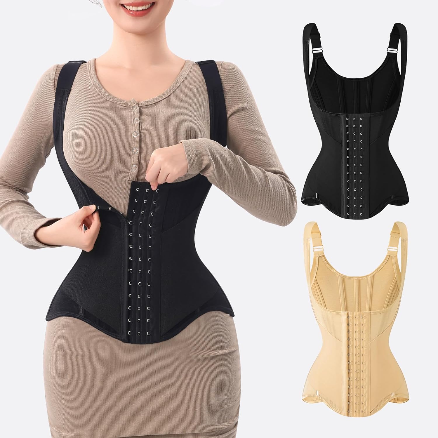Waist Trainer for Women Corset Shapewear Tummy Control Vest Waist Cincher Shaper Workout Girdle - Image 4