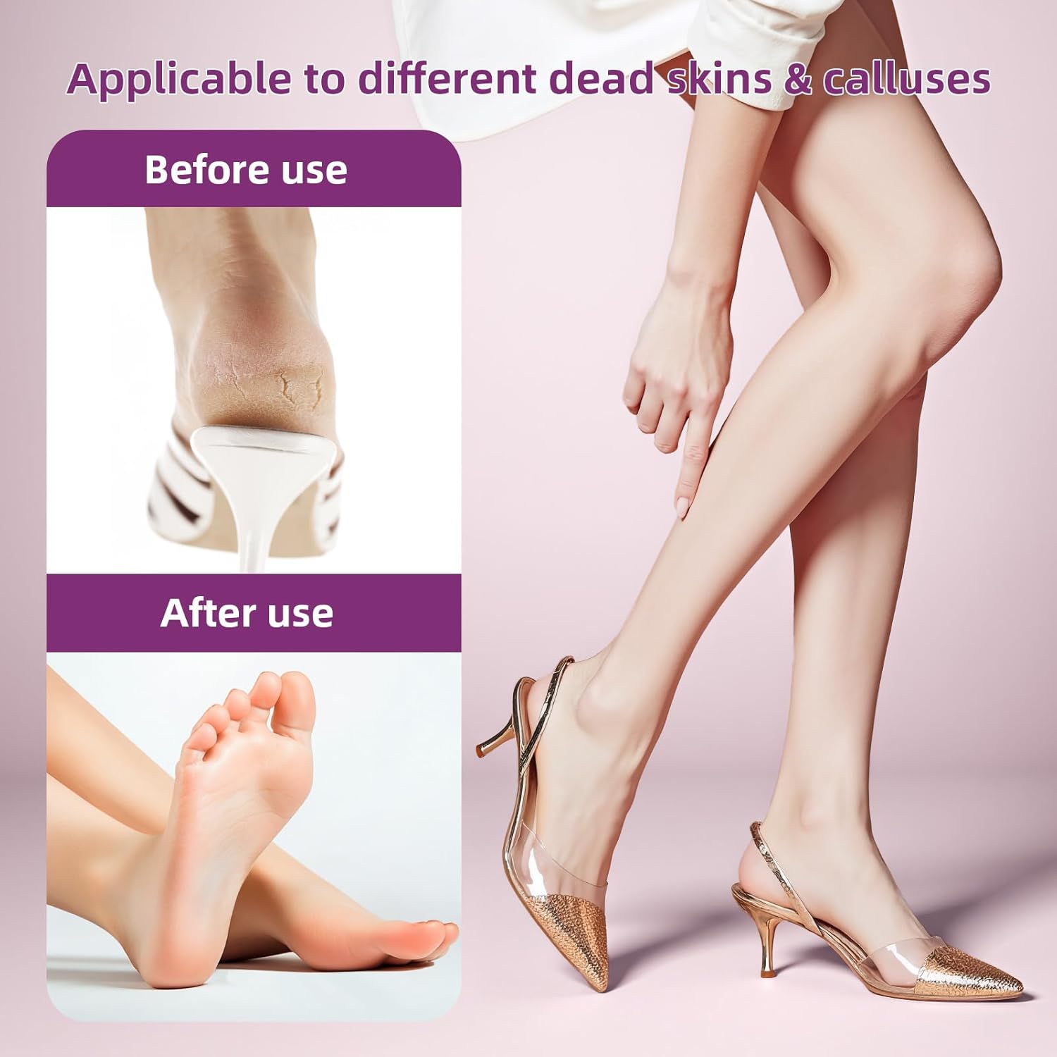Electric Foot Callus Remover: Diamond-Coated Foot File with 3 Adjustable Speed - 60pcs Sandpaper Discs, Detachable Washable Head - Professional Pedicure Tools for Women