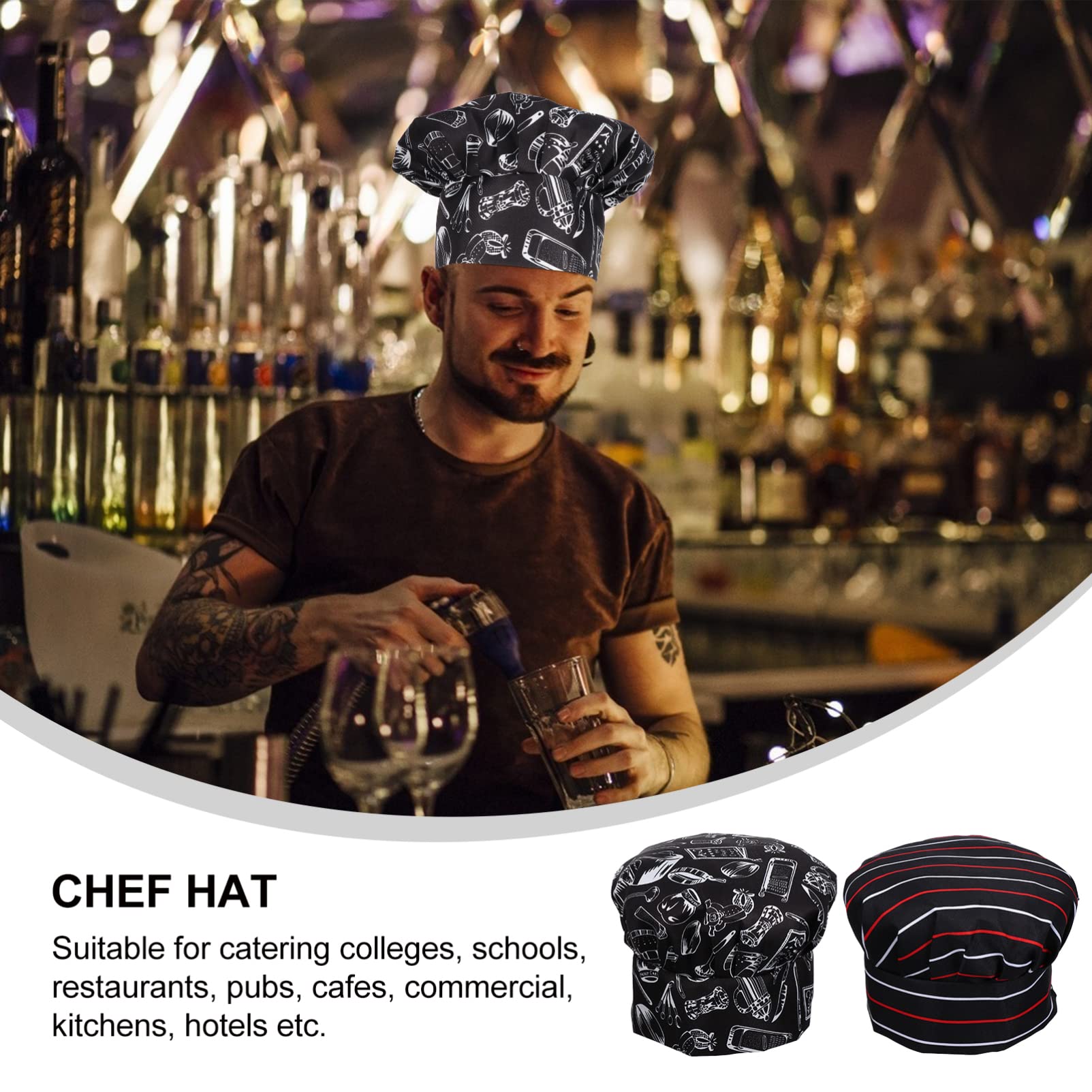SOIMISS 6 Piezas Sombrero De Cocinero Gorras con Clase Gorra De Cocinero Gorra De Chef De Cocina Gorro De Cocinero Sombrero Alto De Cocinero Tapa De Cocina Parilla Algodón Antiguo