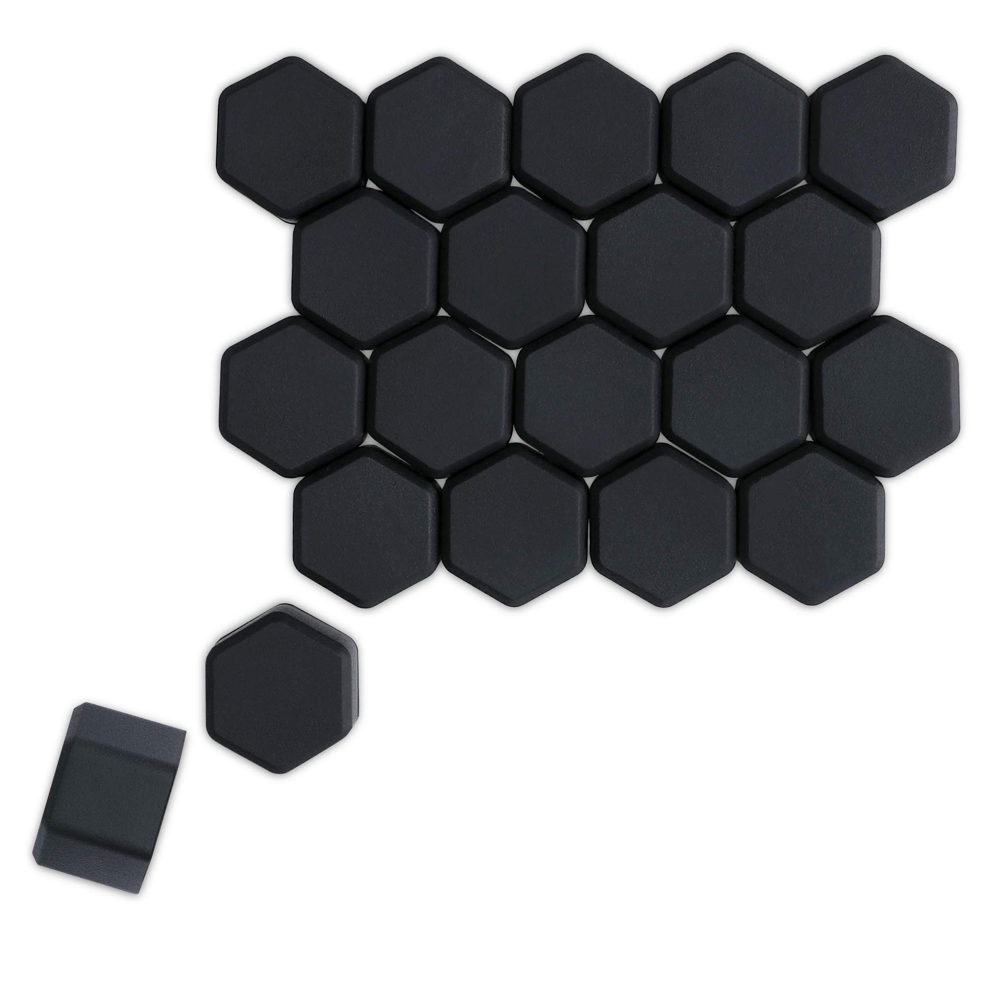 kwmobile 20x Copribulloni Compatibile con Dadi delle Ruote da 21 mm - Set 20 coperture bulloni Ruota Auto - Copricerchi in Nero