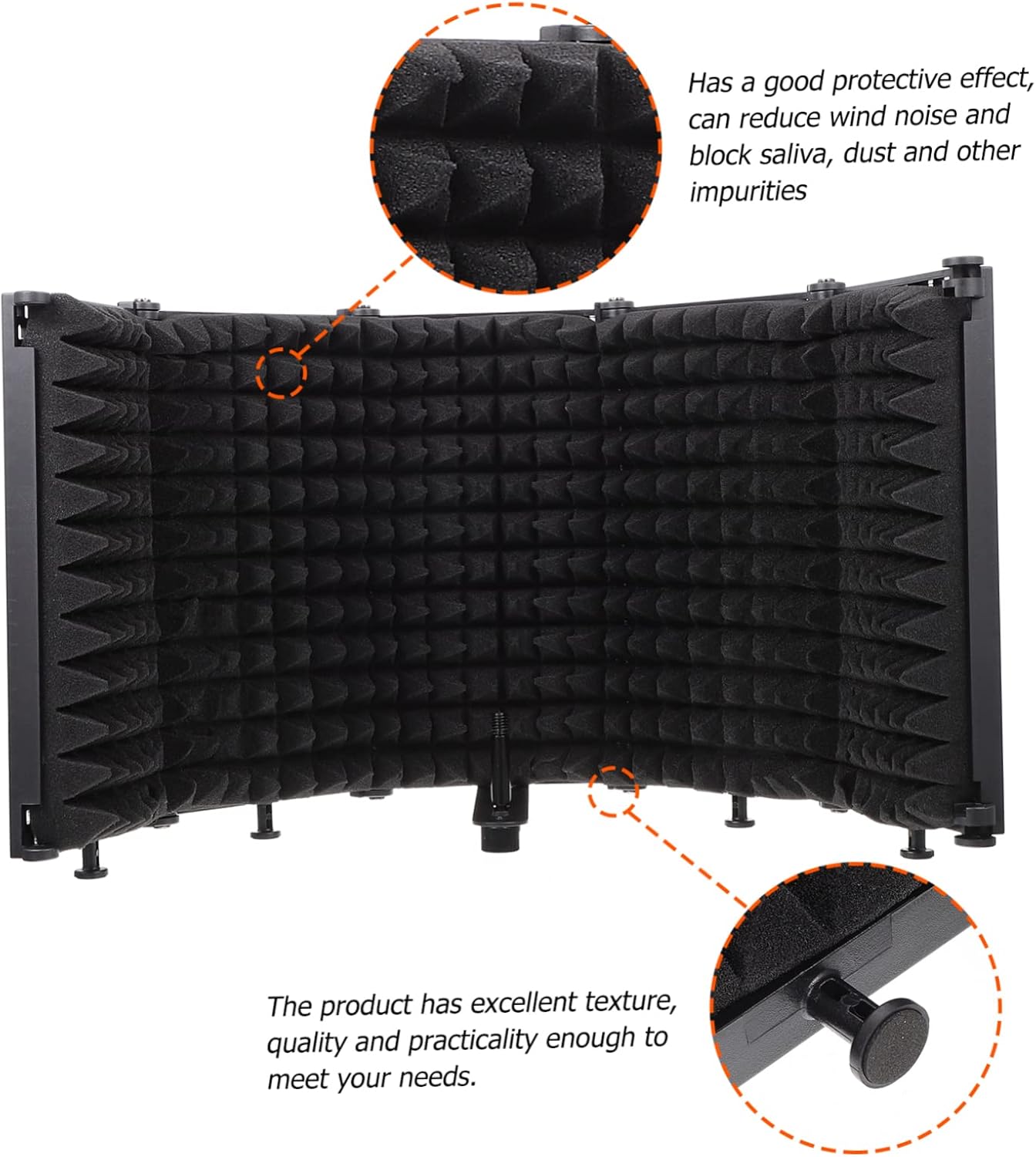 1set Microphone Windshield Denoise Shield Mic Filter Five-sided Design for Noise Reduction Easy Installation for Microphones