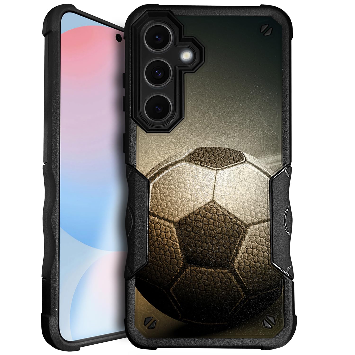 CasesOnDeck GripArmor Shield Matte Unique Dual Layer Design Case: Compatible with Samsung Galaxy A36 5G / A36, Heavy Duty Exterior (Vintage Soccer)
