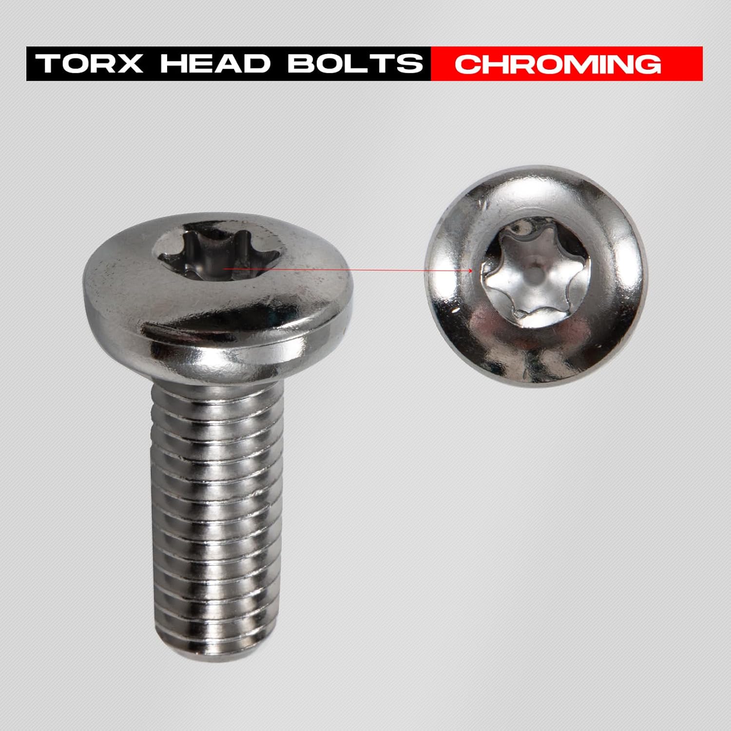 5PCS Screws Chrome Rear Disc Brake Rotor TORX Bolts Fit for Harley Davidson Touring Dyna Softail Sportster Street Glide with Cast Wheels OEM #43562-92