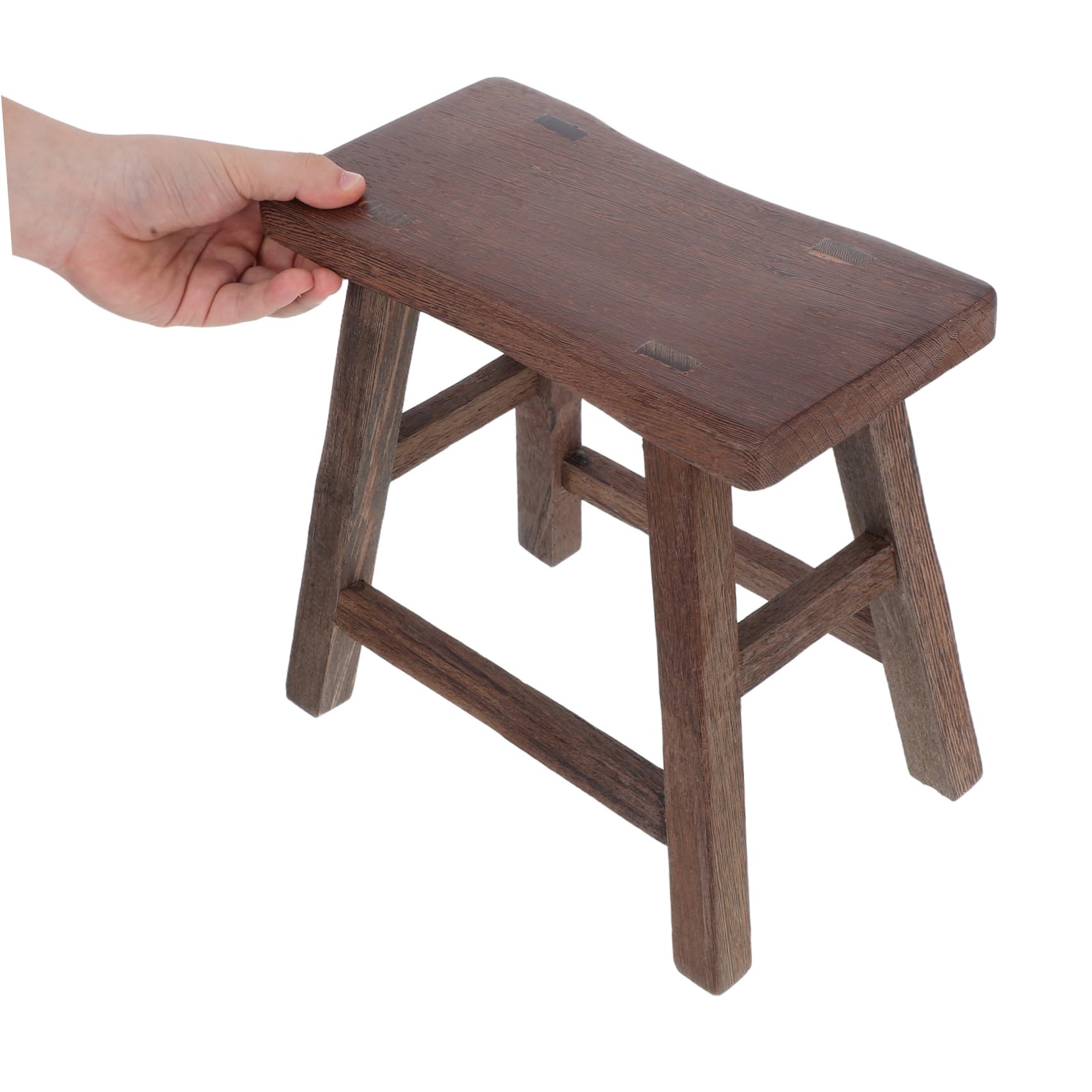 BESTonZON Taburete Pequeño de Madera Maciza para Niños Diseño Único de Madera de Tono Natural, Ligero y Versátil para Uso en Cocina y Sala, Asiento Cómodo y Resistente
