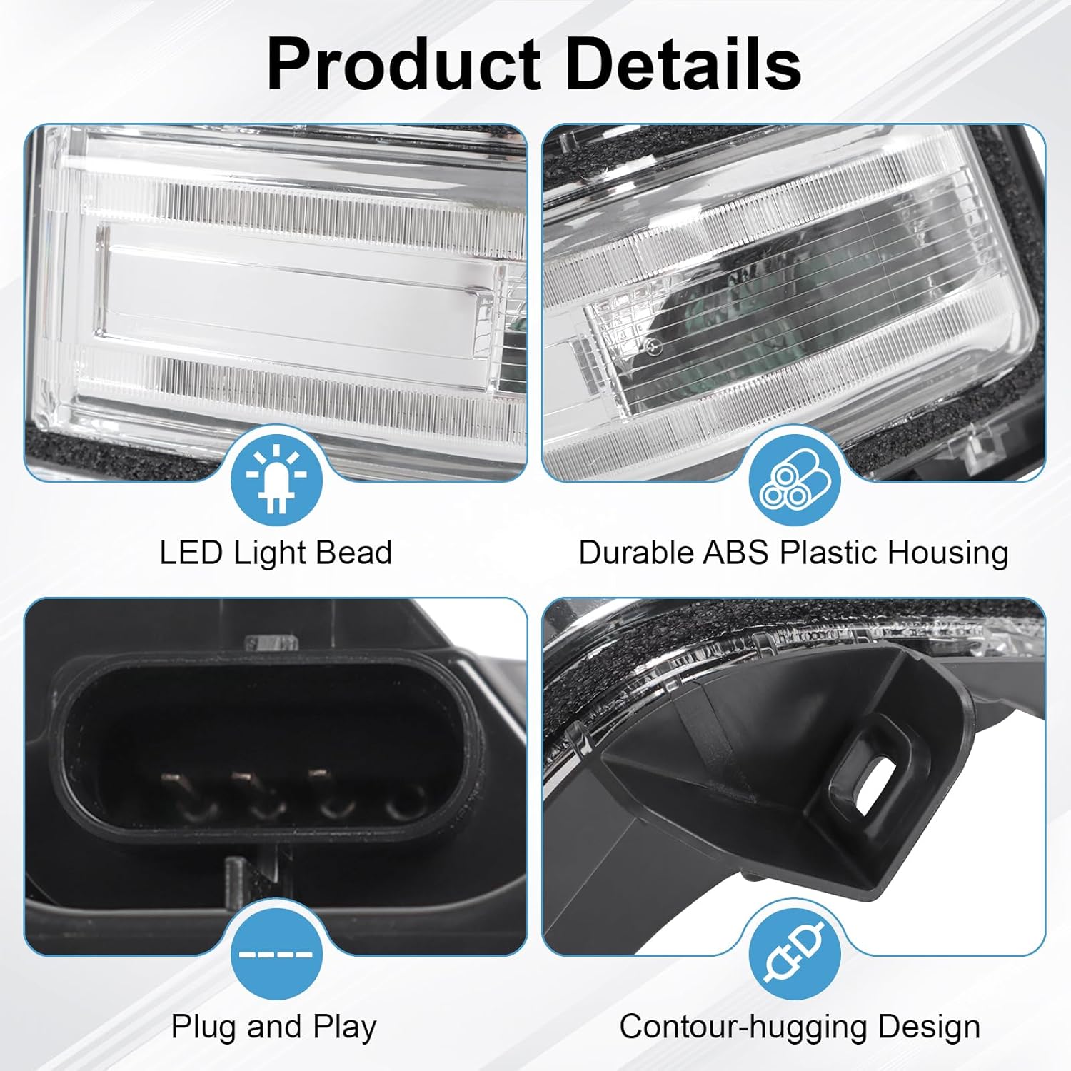 Door Tow Mirror Turn Signal LED Lights Replacement for F150 F250 F350 F450 F550 2015-2024, Replace FL34-13B382-CA, FL34-13B381-CC