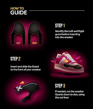 Crep Protect Memory Foam Shoe Crease Protectors - Sneaker Guards for Dunk Low, Air Force, Jordan - Large Size US 8-13.5 & Small Size US 3-7.5