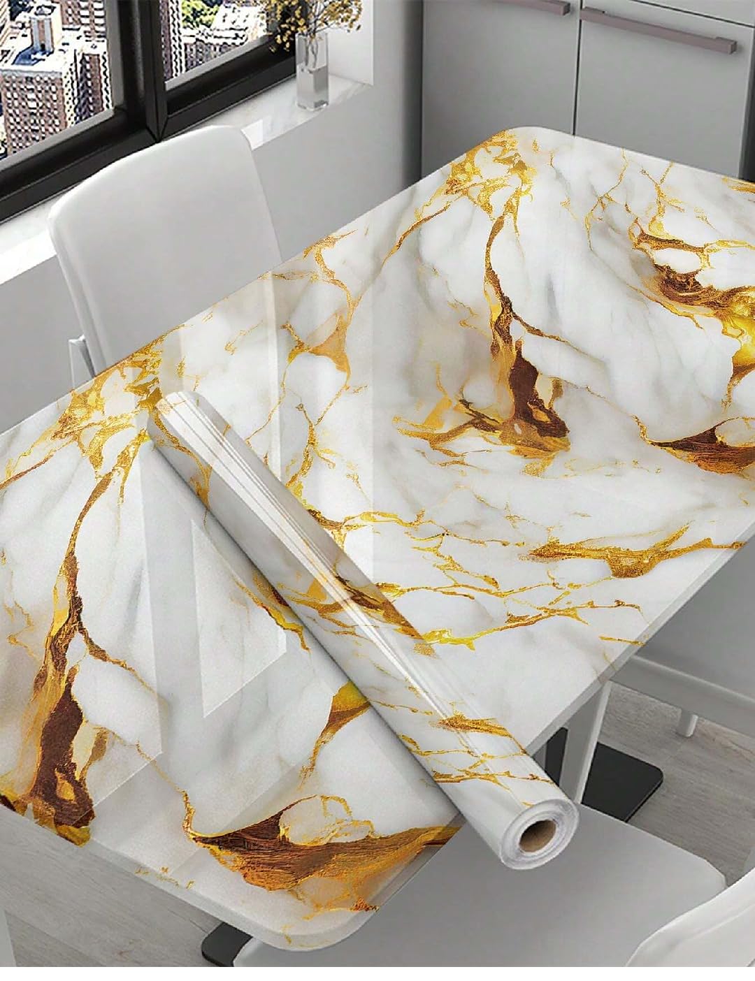 BEMINH Luxury White Marble with Gold Texture Self Adhesive Peel & Stick Wall Paper Removable Kitchen Wallpaper Furniture 3D White & Gold Combination (B0D63F2RG7) Amazon Price History, Amazon Price Tracker