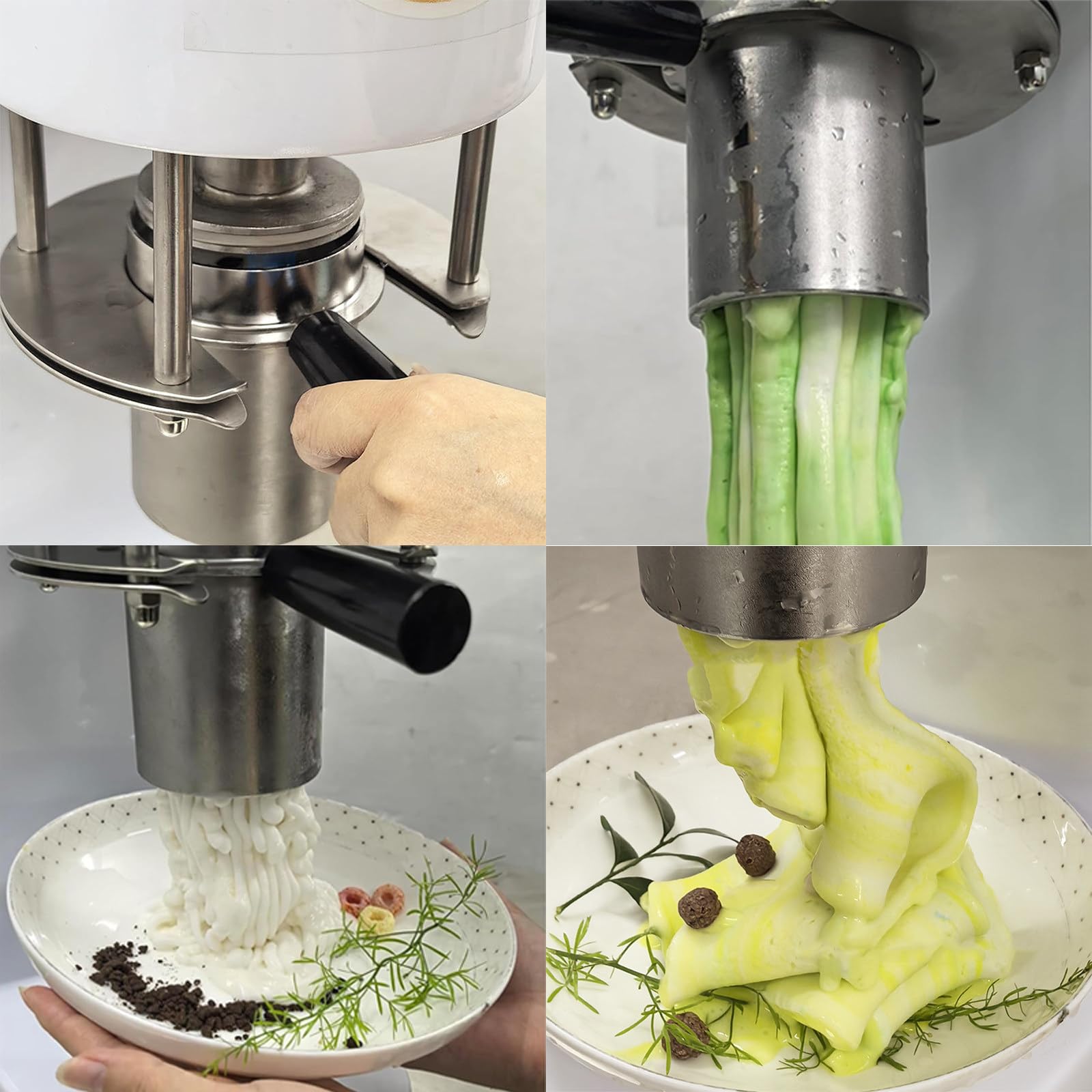 Máquina eléctrica para Hacer Helados con 4 moldes Intercambiables para Tiendas, Color Amarillo.,Yellow