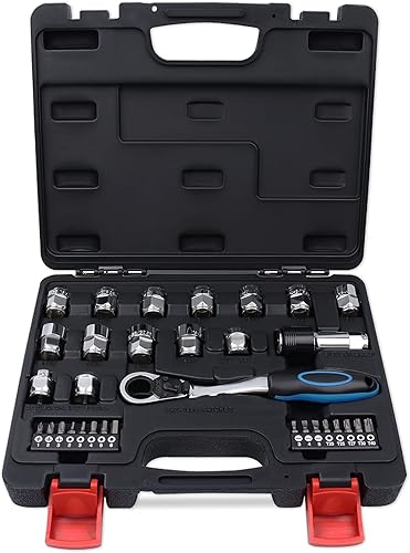 Miniatura 2 de Zhushan Juego de llaves combinadas, 32 piezas, métricas y SAE para reparación de automóviles y hogar, herramienta de reparación CR-V (0.315-0.748 in)