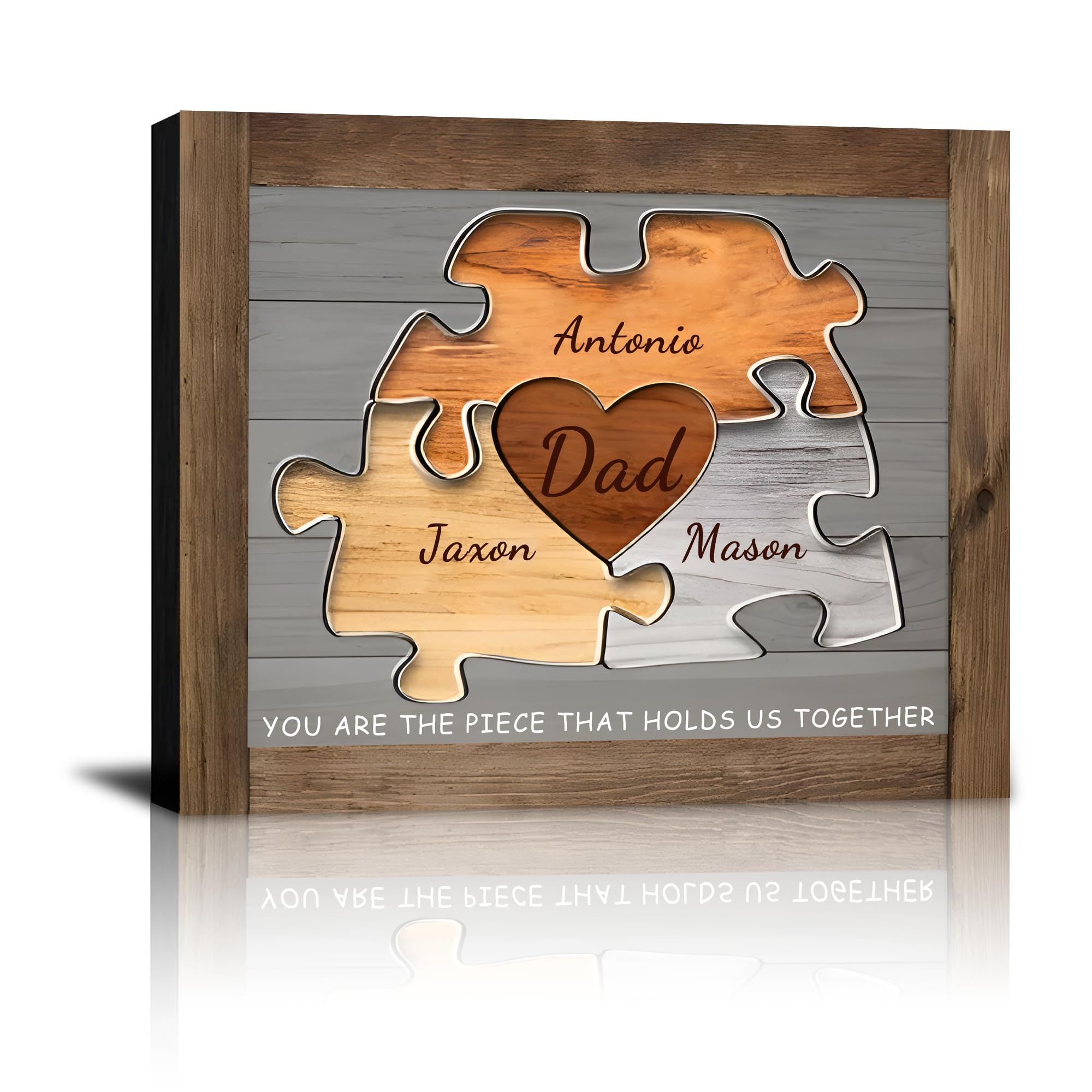 Personalized Christmas Canvas Prints Gifts with Your Kid's Names, Custom Christmas Birthday Gifts for Dad Grandpa from Son Daughter Wife Grandkids -