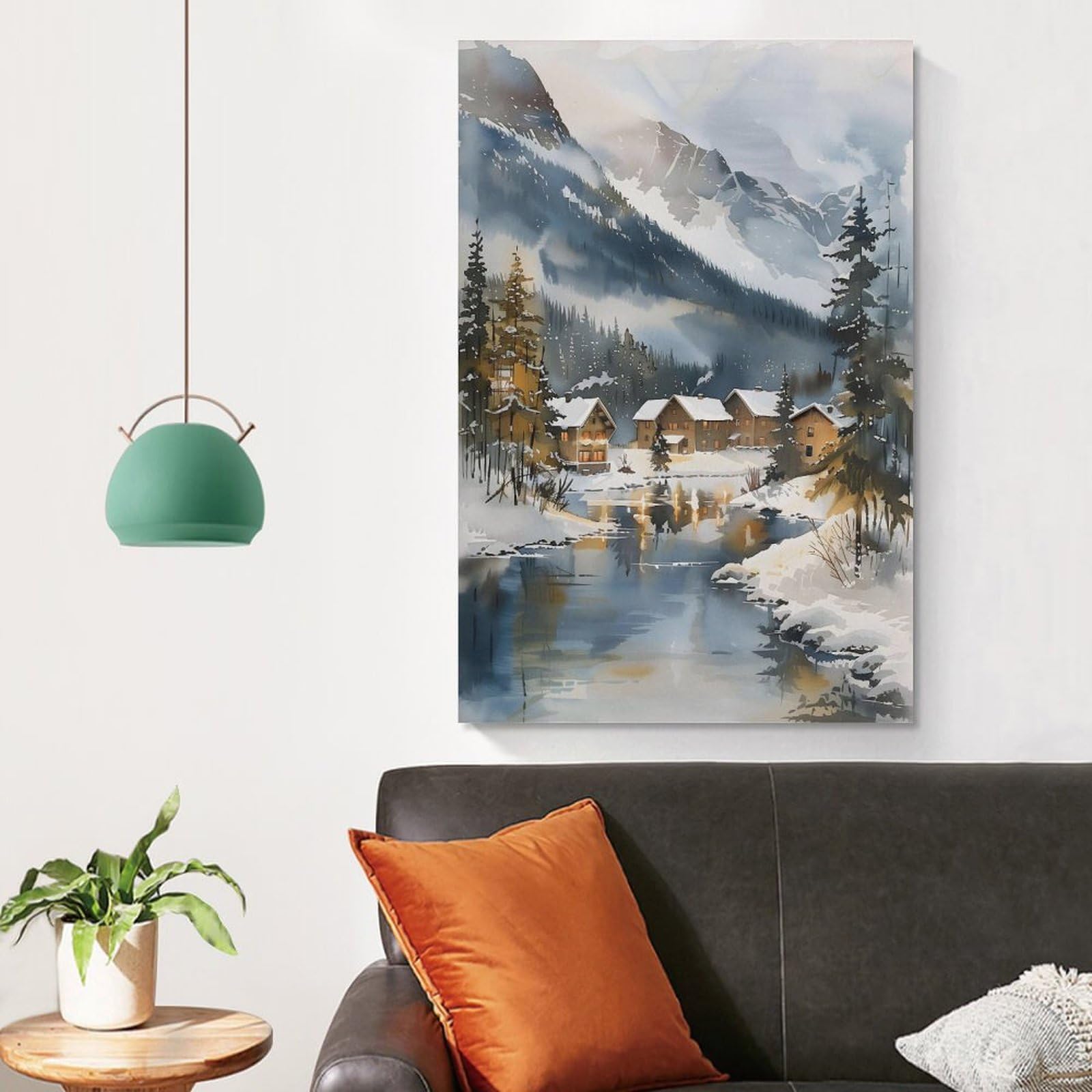 Amazon.com: ZJLAMZ Lapland Watercolor Painting Finland Wall Art