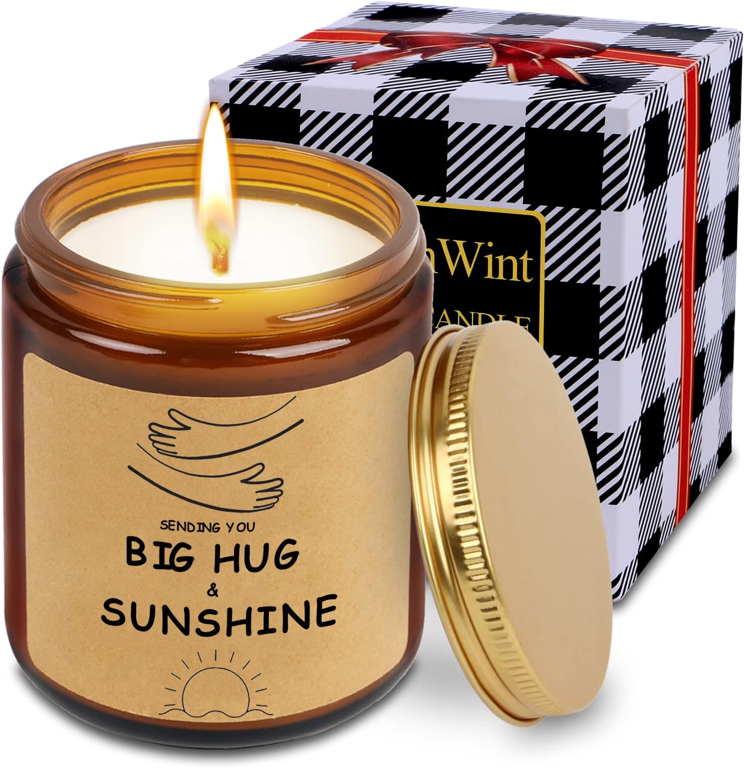 BrightinWint Vanilla Scented Candles, Funny Gifts for Women, Sending You Big Hug