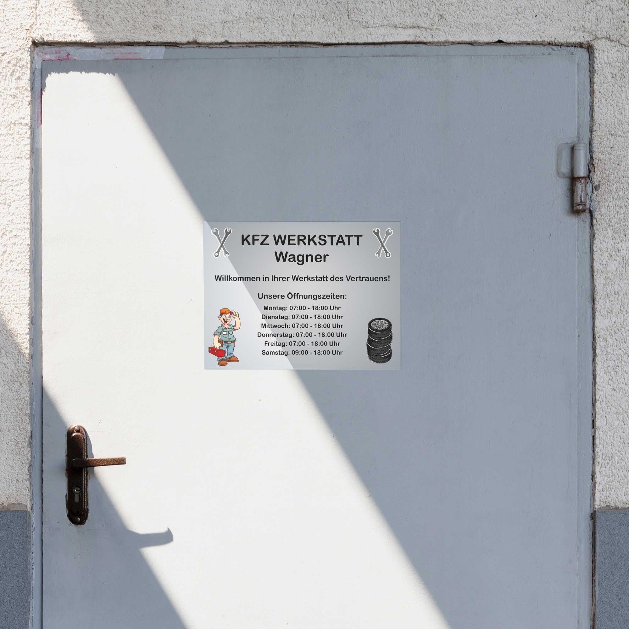 INDIGOS UG - Aluverbundplatte Schild - Beruf - Baugeräteführer - 60x40 cm - Firmenschild - wetterfest personalisiert mit Foto, Logo und Text - individuelle Schilder für Tür, Wand, Büro Garage
