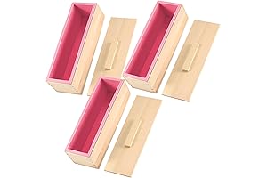 3PCS 42 oz Pink Soap Molds, Flexible Rectangular Silicone Soap Making Molds...