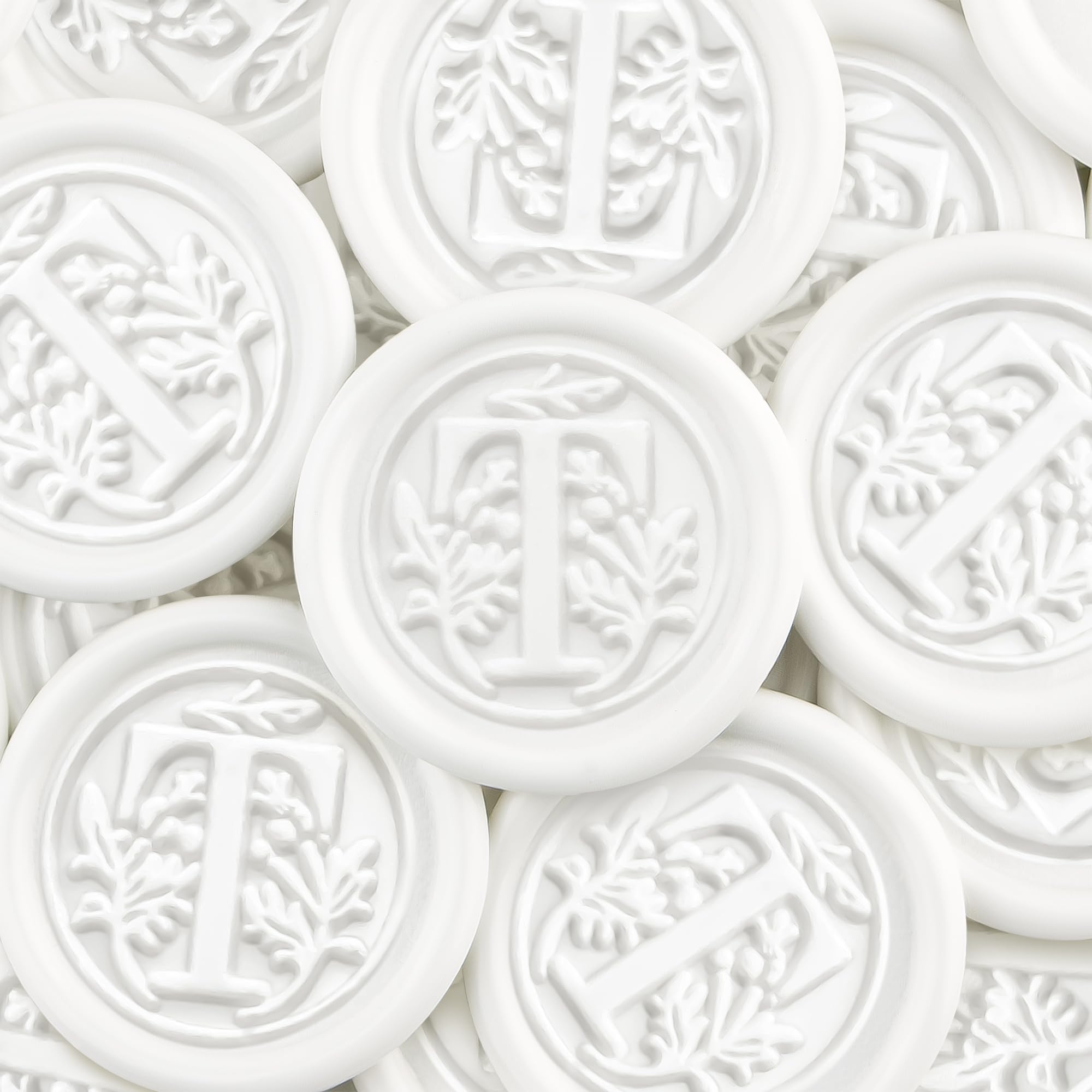 50Pcs White Wax Seal Stickers Handmade Envelope Seals Self Adhesive Letter Wax Stickers for Wedding Party Invitations, Envelope, Gift Wrap, Christmas(