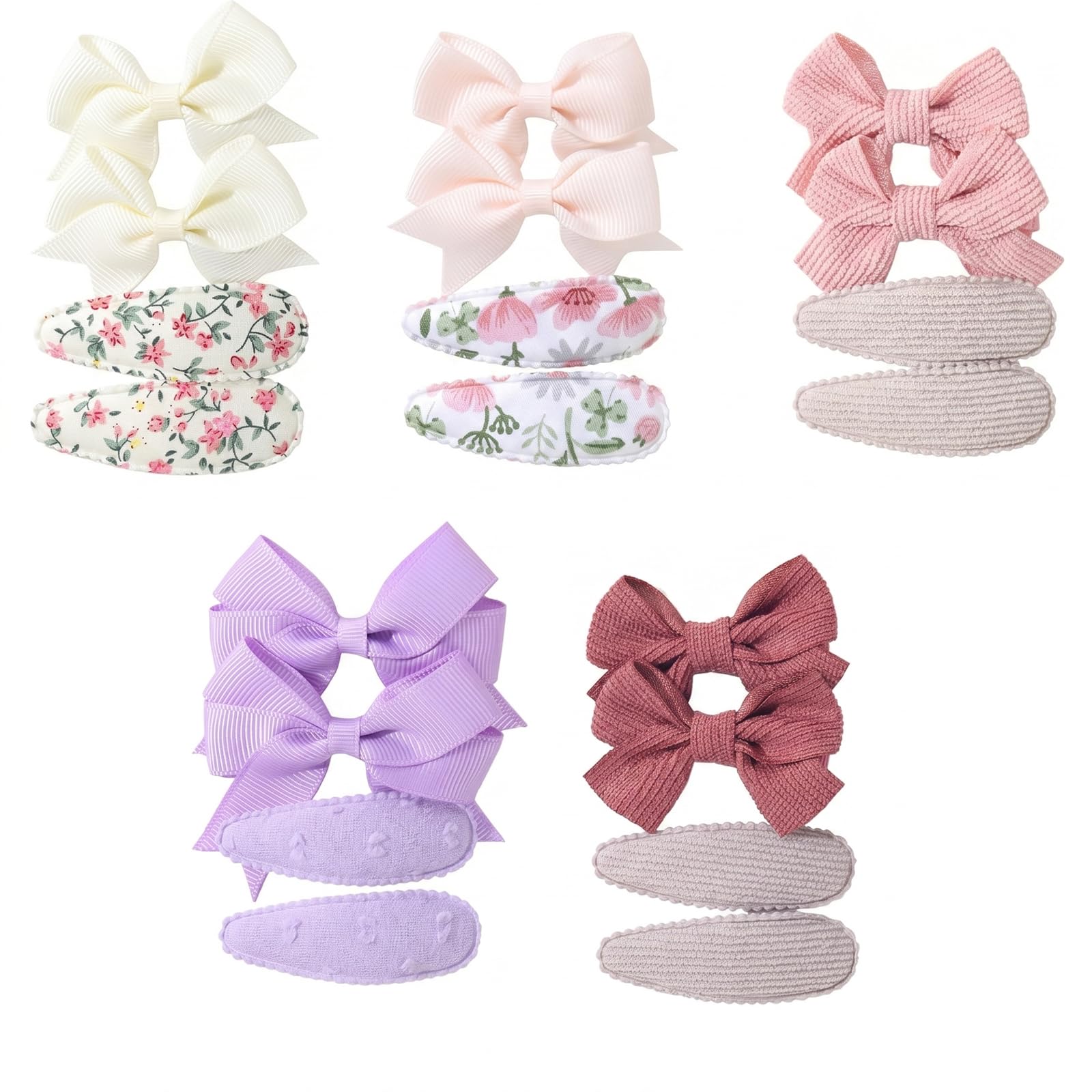 20 Pezzi Mollette Capelli Bambina Fiocchi Capelli Bambina in Tessuto Antiscivolo Fermagli Capelli Bambina Set Mollette Capelli Neonata per Capelli Fini e Accessori Bambini