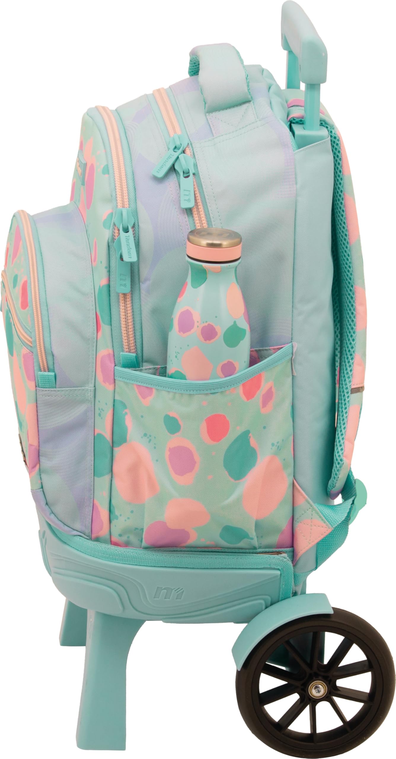 Sportandem Tandem Mochila con Ruedas Desmontable y Carro antivuelco, 35 L, 2 Compartimentos, Bolsillo Frontal con Organizador, Tirantes ergonómicos, asa Acolchada