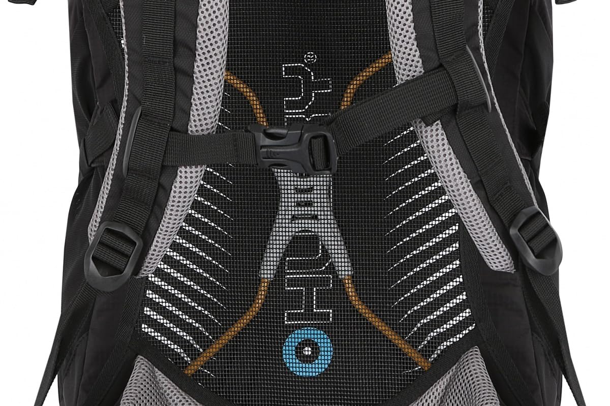 Husky Mochila de 40 l, ligera, resistente e impermeable, con mucho espacio de almacenamiento, sistema de confort y funda para lluvia para senderismo, senderismo y viajes, Negro , 40L, Para exteriores