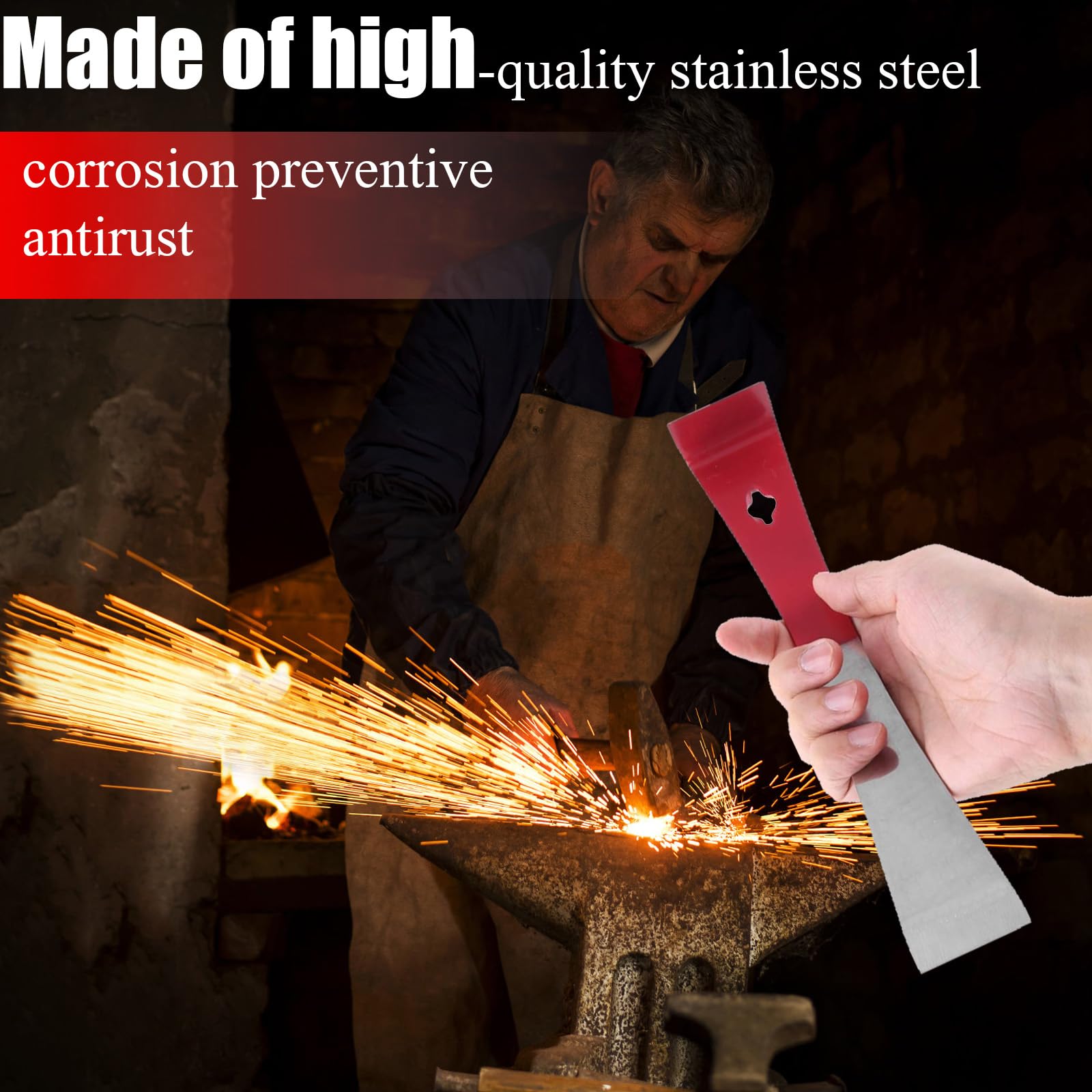 2 Pcs Pry Bar, 10.23 in and 9.25in Crowbar Set, Steel Crow Bar, Comes with Nail Puller - Image 4