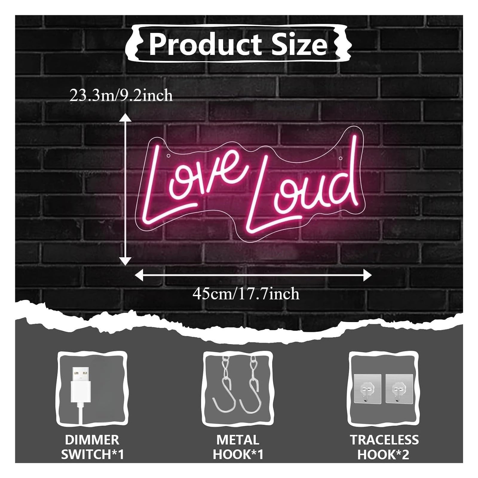 Decoración Lámparas Letrero De Neón LED Love Loud