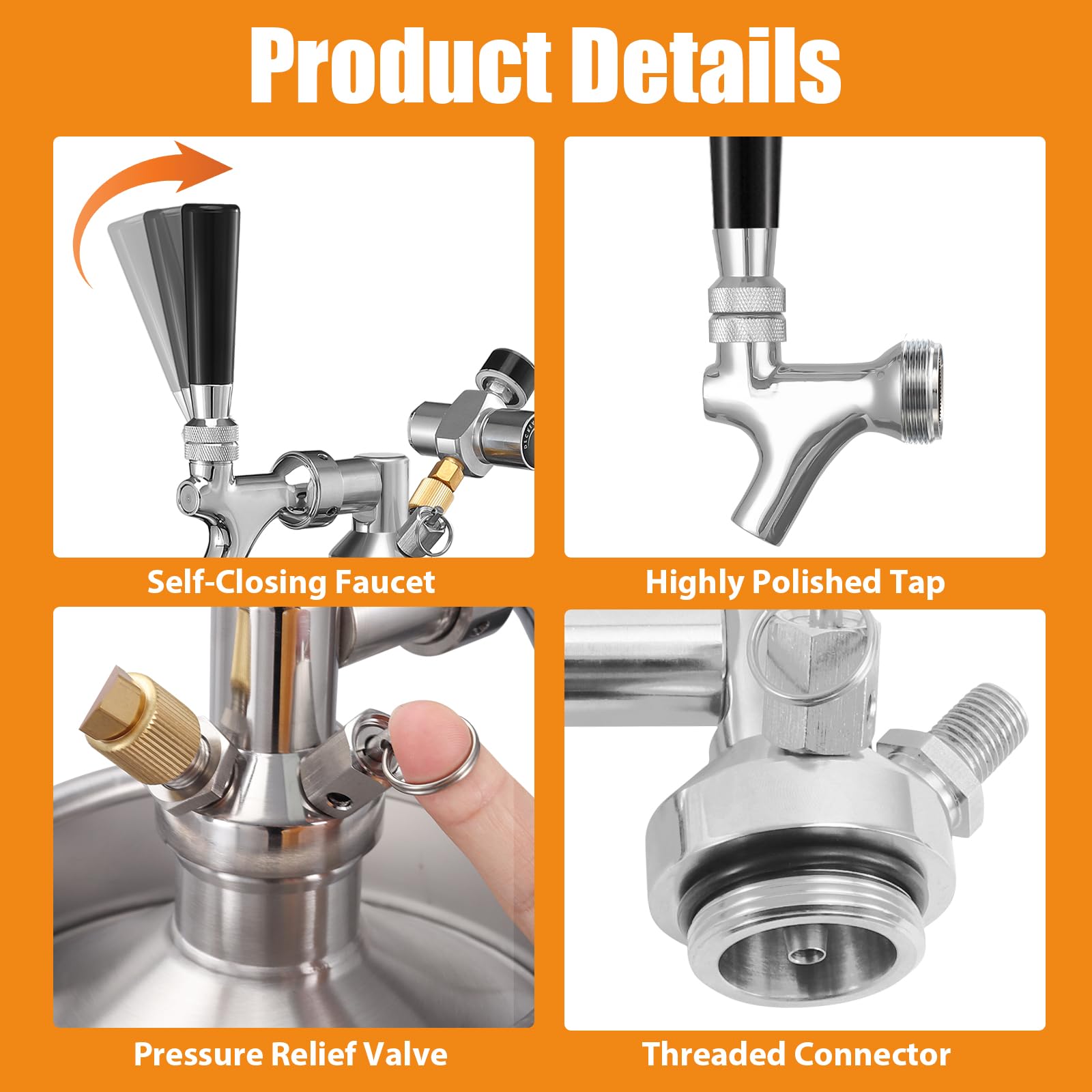 Rubinetto per Birra per Mini erogatore di fusti in Acciaio Inox, Mini erogatore di fusti per Mini erogatore di fusti per Mini erogatore di Birra Portatile da 2L/3,6L/4L/5L/10L