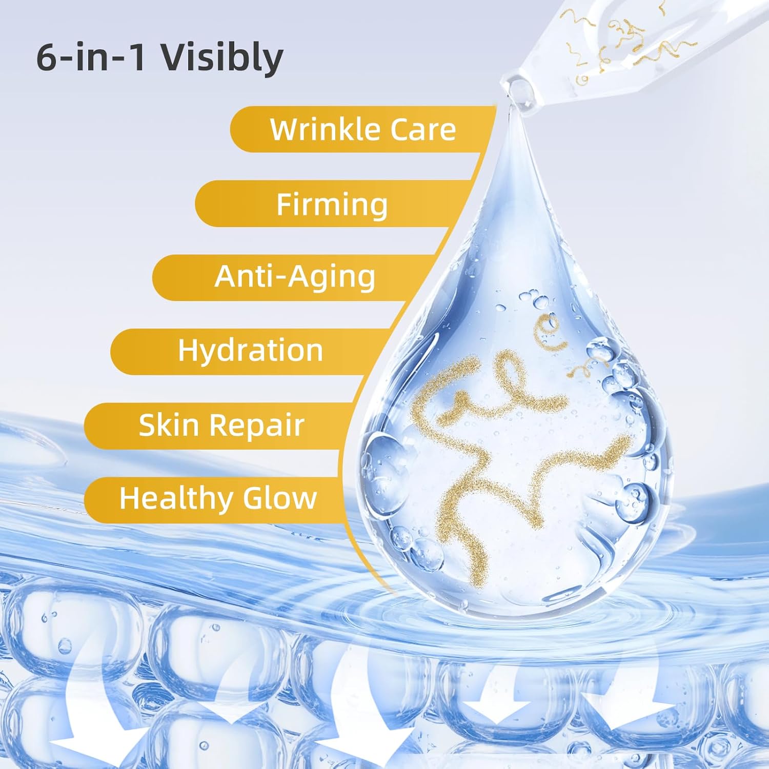 Silk Peptide Intensive Lifting Ampoule, Anti-Aging Hydrating Serum, KOKN™ Complex, Multi Peptide, Collagen, Niacinamide, 4D Hyaluronic Acid Serum for Wrinkles & Fine Lines & Radiance (1.5fl.oz)
