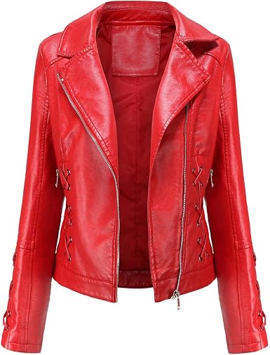 Amazon.com: Changeshopping Abrigo para mujer, chaqueta de motociclista de  manga larga, cuello alto, ajuste delgado, abrigo de abrigo : Ropa, Zapatos  y Joyería