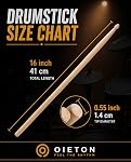 5A Drum Sticks Bulk 12 Pairs, Maple Wood Drumsticks for Beginners | 16" Standard
