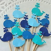 Algopix Similar Product 10 - Whale Cupcake Toppers  NEW Larger Size