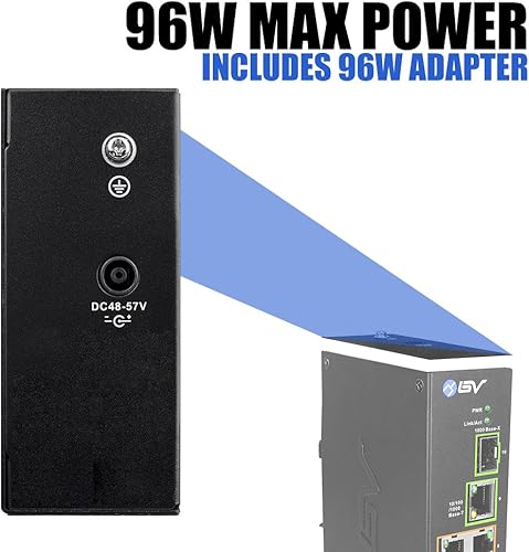 Miniatura 3 de BV -Tech Conmutador PoE de 8 puertos con 1 Gigabit Uplink y Riel DIN industrial - Conmutador de red de alimentación a través de Ethernet para