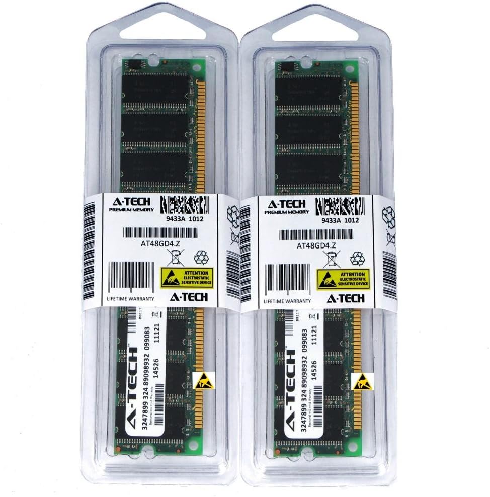 2GB KIT (2 x 1GB) for eMachines W Series Desktop W3050 W3052 W3080 W3105 W3107 W4065 W4682 W4685 W4885. DIMM DDR Non-ECC PC2700 333MHz RAM Memory. Genuine A-Tech Brand.