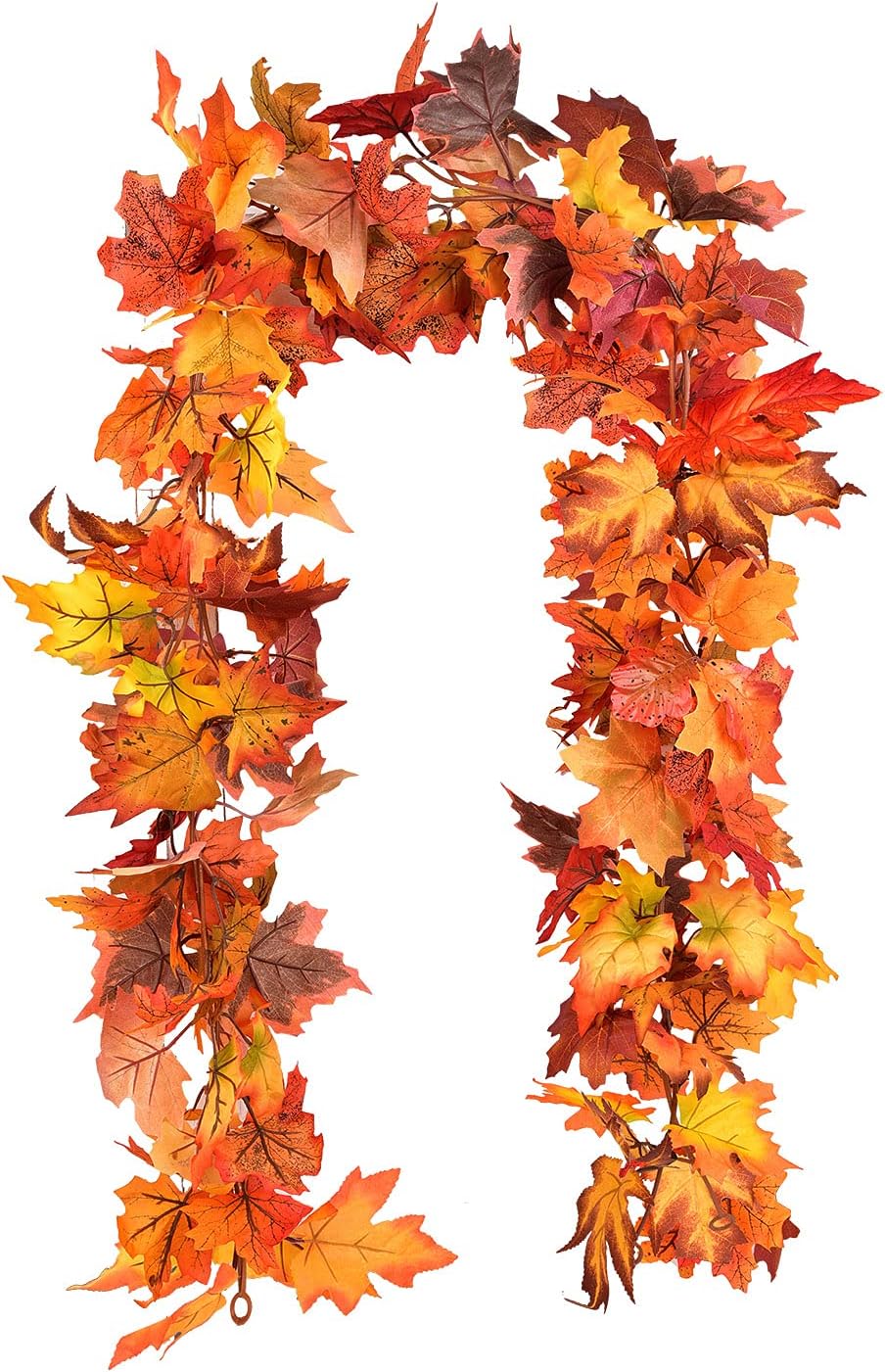LSKYTOP12Ft 6ft/pc Fall Garland Fall Maple Leaves Garland Artificial Fall Foliage Garland for Indoor Outdoor Wedding Thanksgiving Dinner Party Decor