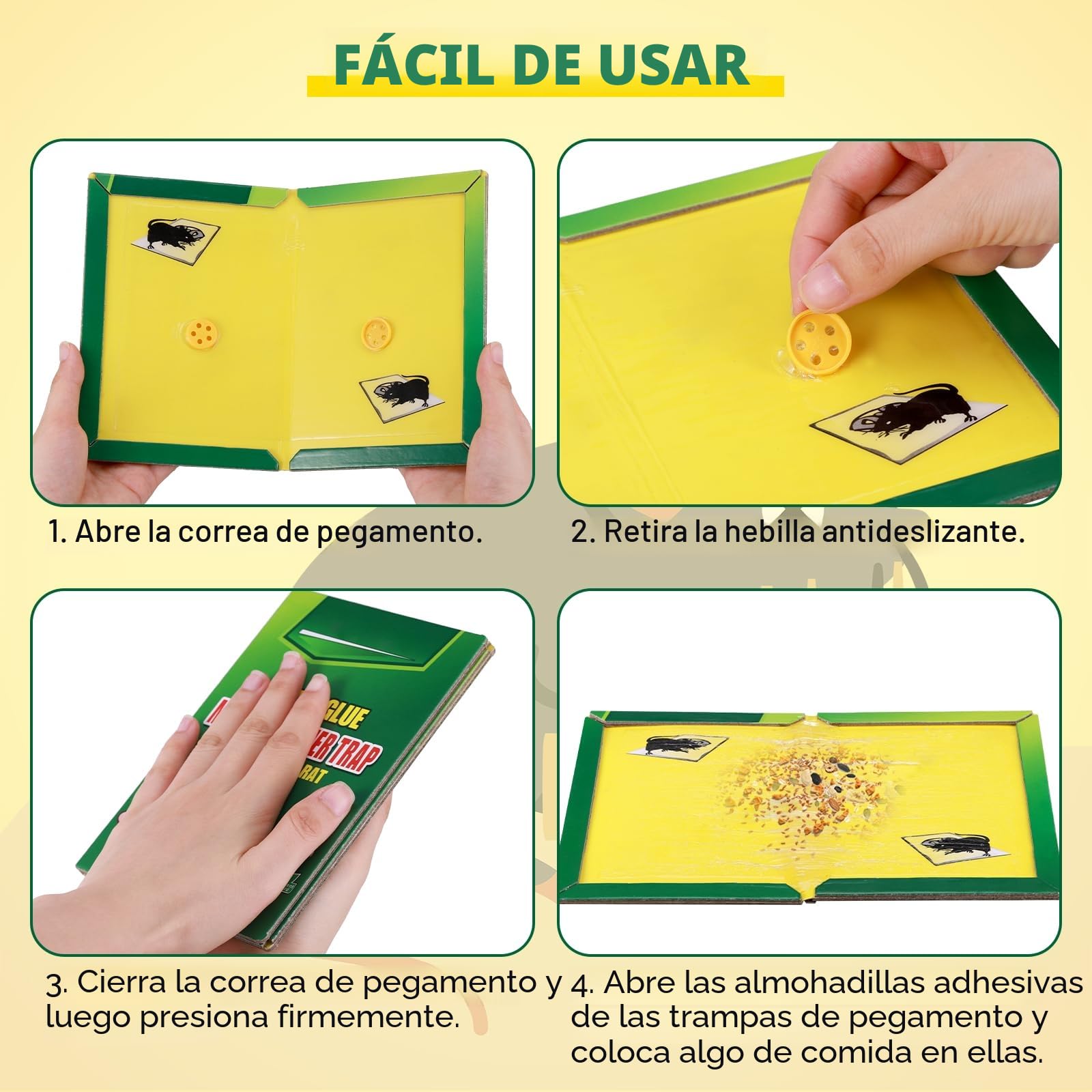 14Pcs Trampa Pegamento Ratones, Profesional Trampas para Ratones Ecológicas, Trampa Adhesiva para Ratas, Potentes Trampas para Ratas Grandes Adhesivas, Trampas Ratas Apto para Cucarachas Y Arañas