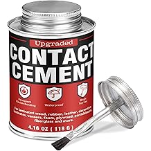Contact Cement Adhesive 4.16 Oz, High Performance Neoprene Contact Adhesive with Brush, Flexible & Strong Bonding for Leather, Woodworking, Furniture Repairs and DIY Crafts4.16oz1pack
