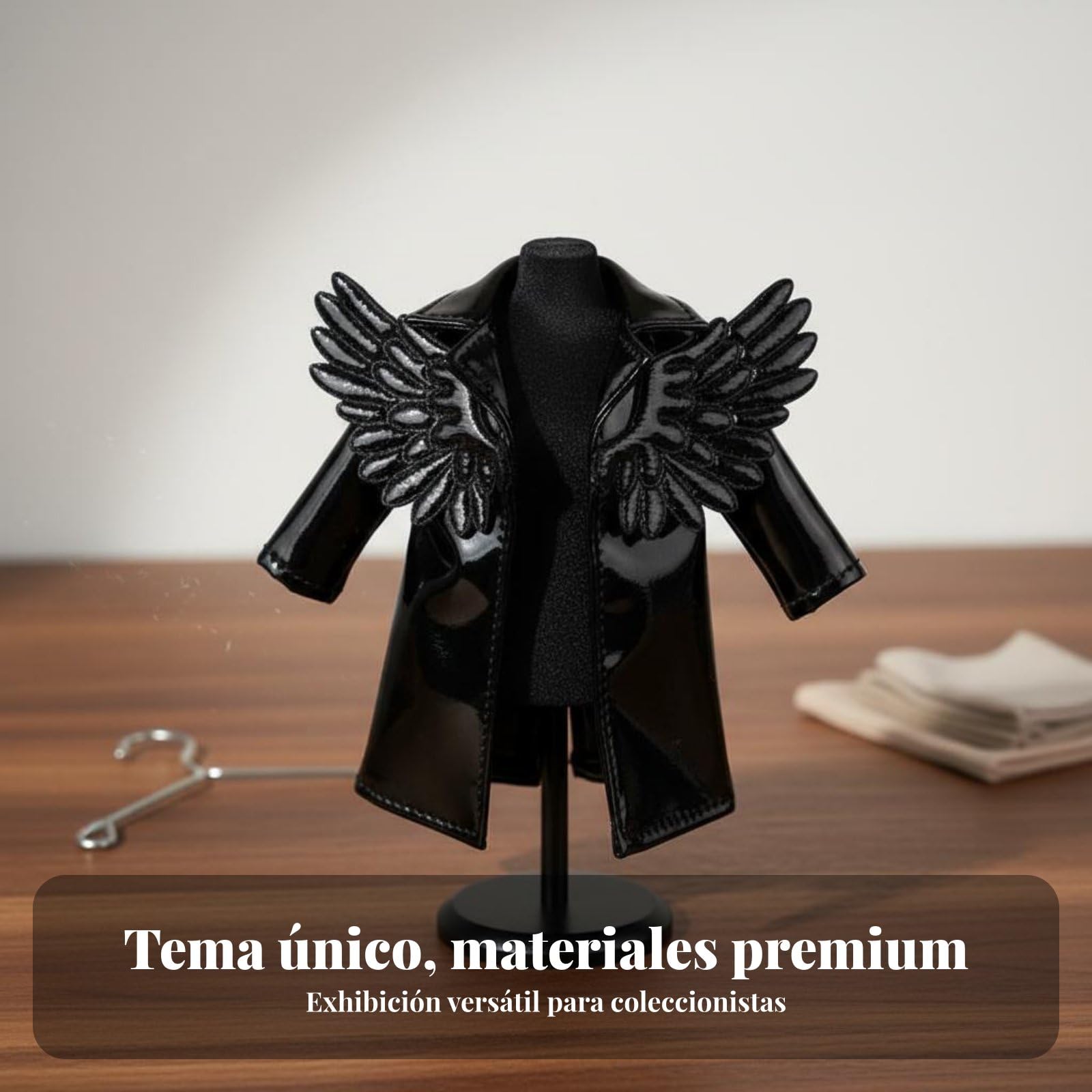 Bjd Doll Outfit Abrigo Miniatura para Muñeca Ob11 Chaqueta PU Ropa 1/12 Estilo Trinchera con Detalle en Costuras Adecuada para Coleccionismo Fotografía y Exhibición , Color to 1