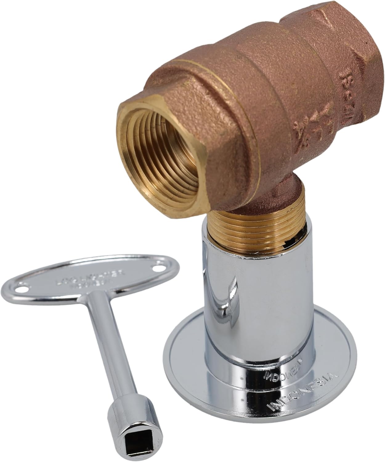 Supplying Demand BVL-3SK-CP Fireplace Fire Pit | 3/4" IPS Straight Log Lighter Ball Valve with Chrome Plated Cover and Key