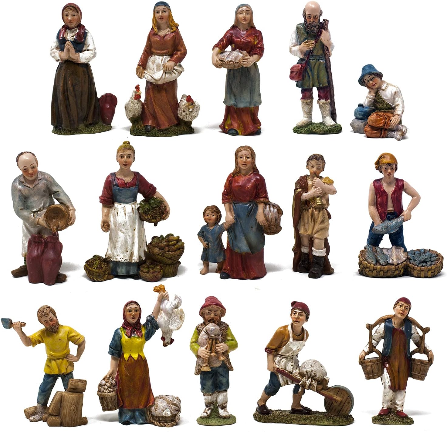 Pastore statuine Urlatore meravigliato 6 cm di plastica