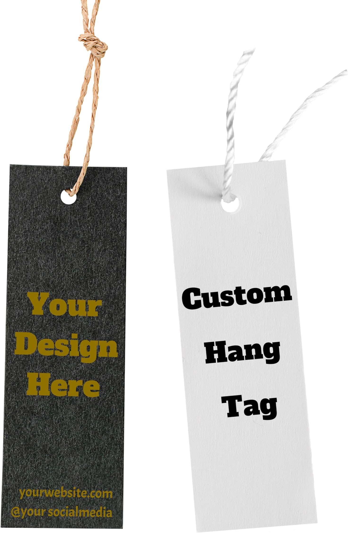 100 pcs Custom Hang Tags,Personalized Your Logo and Text Price Tags Jewelry Hang Tags Labels (1×3.5 inch)