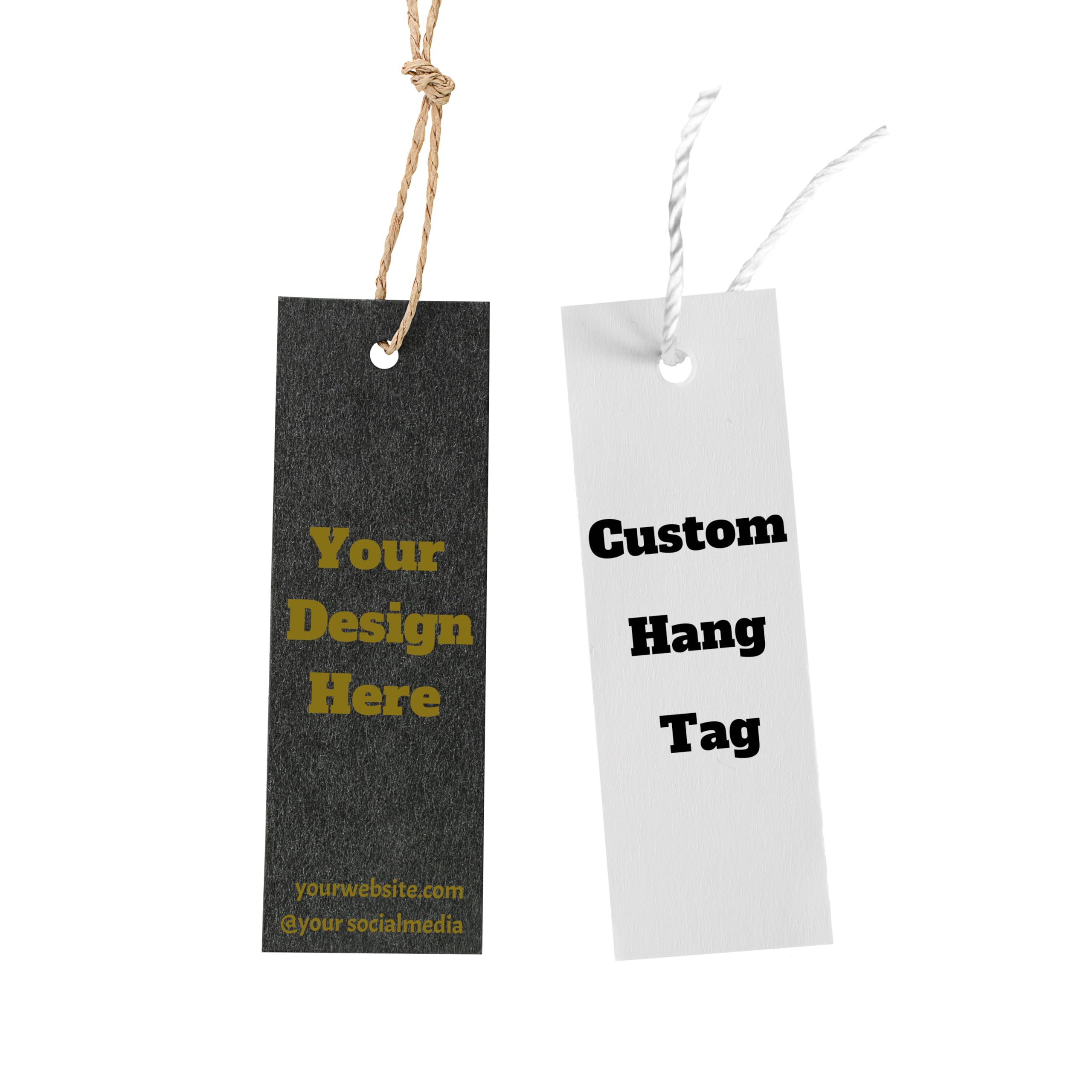100 pcs Custom Hang Tags,Personalized Your Logo and Text Price Tags Jewelry Hang Tags Labels (1×3.5 inch)