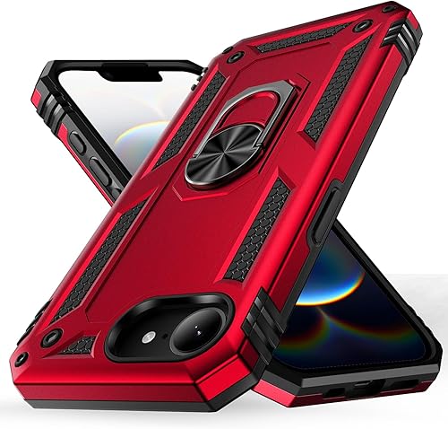 Miniatura 24 de Korecase Funda de teléfono para iPhone 16 con anillo giratorio de 360°, grado militar, a prueba de golpes, cuerpo completo, protección resistente