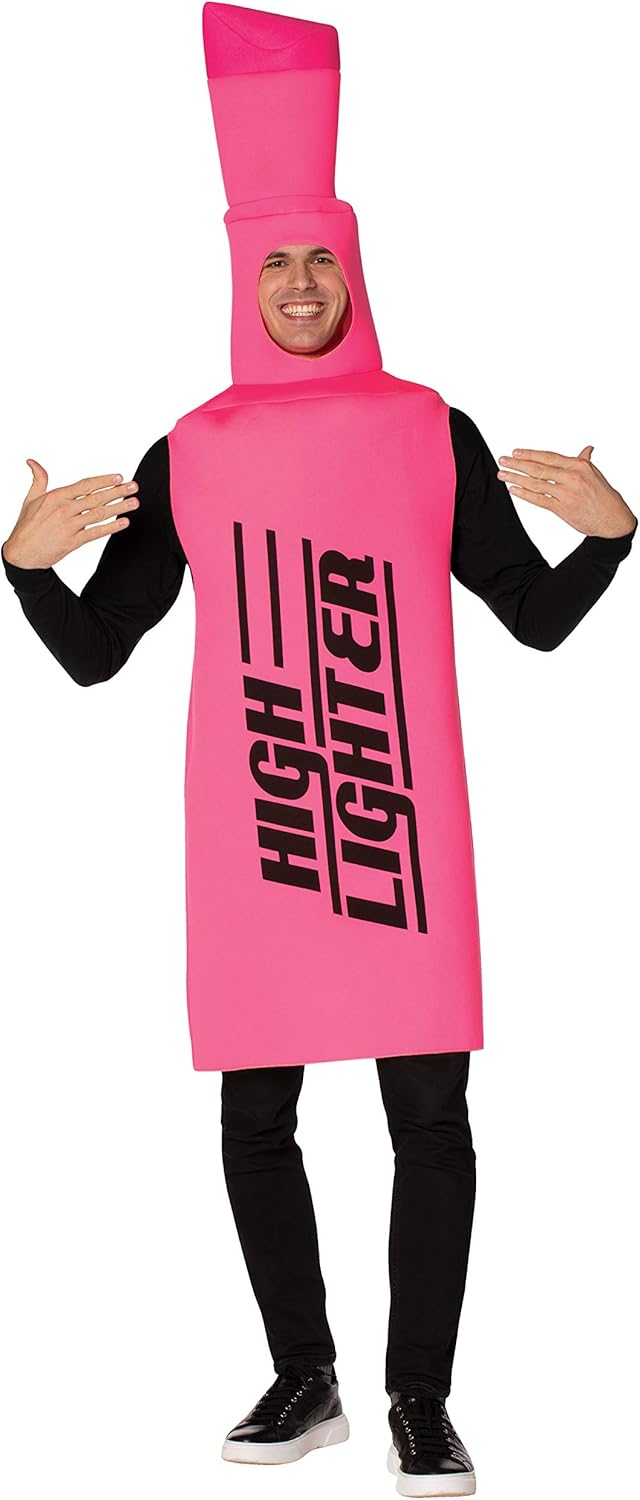 Rasta Imposta Pink Highlighter Office Supplies Halloween Costume, Adult One Size