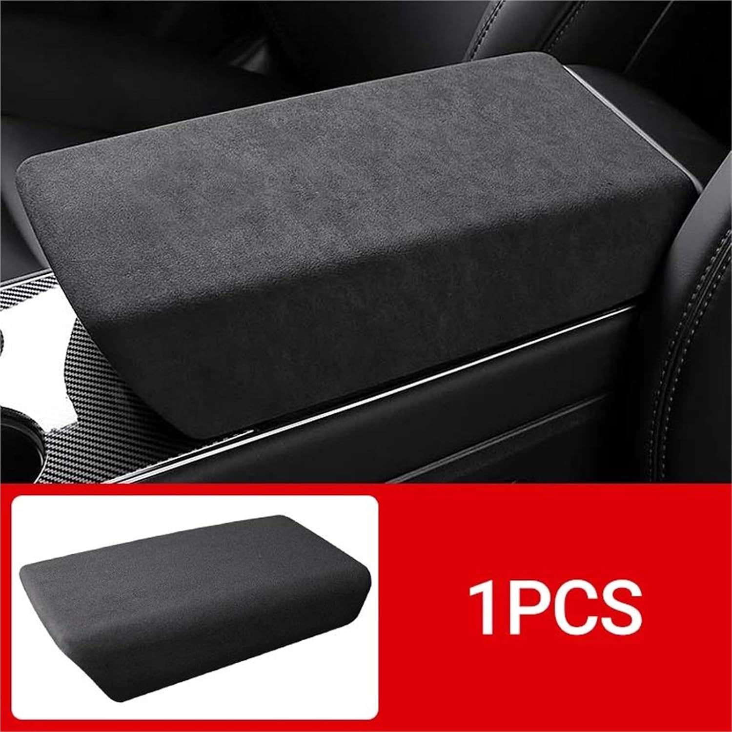 Armrest Box Protective Cover Car Center Console Armrest Box Protective Decorative Cover Decorative Sticker Shell for Model 3 Y 2021-2025