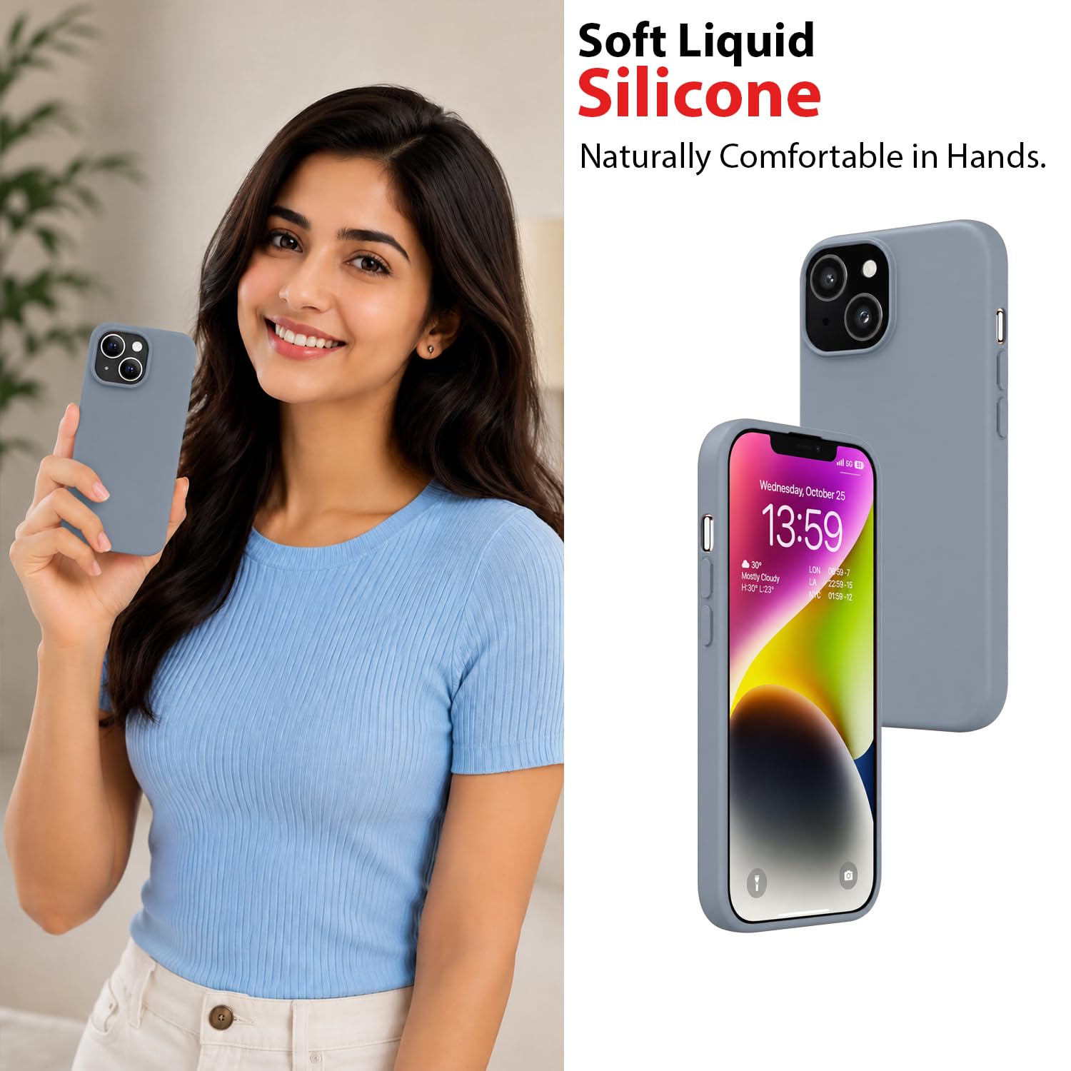 KACA Silicone Case for iPhone 15 - Shockproof & Stylish -5