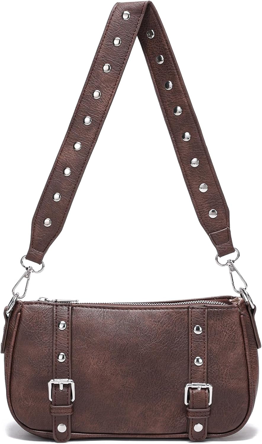 Y2K Purse Small Shoulder Bag for Women Punk Style Studded Handbag - Image 9