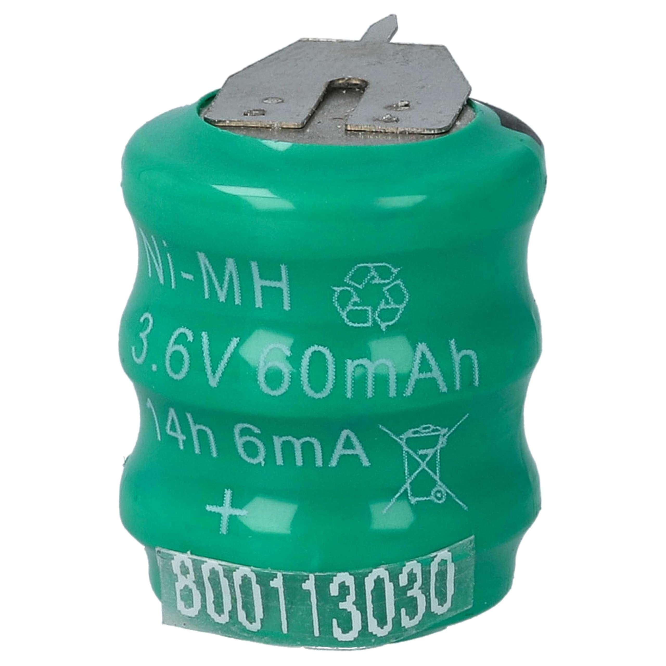 vhbw Wymienna bateria guzikowa 100x NiMH kompatybilna z Kinetic MH80B3AL3 (80 mAh, 3,6 V, NiMH)