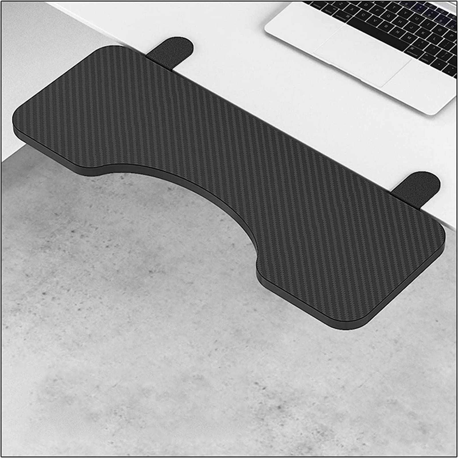Vassoio per tastiera regolabile con supporto a gomito Supporto pieghevole sotto la scrivania salvaspazio per scrivanie piccole 75 x 24 cm Design ergonomico per comfort ed efficienza.