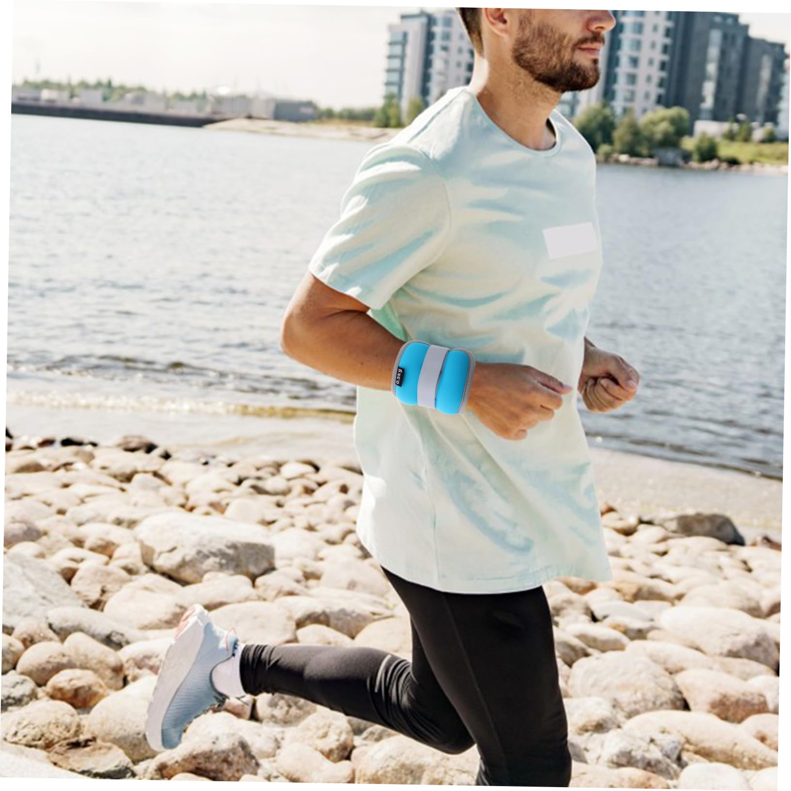 WOONEKY 2 piezas Pesas Tobillos y Muñecas Ajustables con Correas Antideslizantes para Entrenamiento Fitness y Rehabilitación Unisex Azul